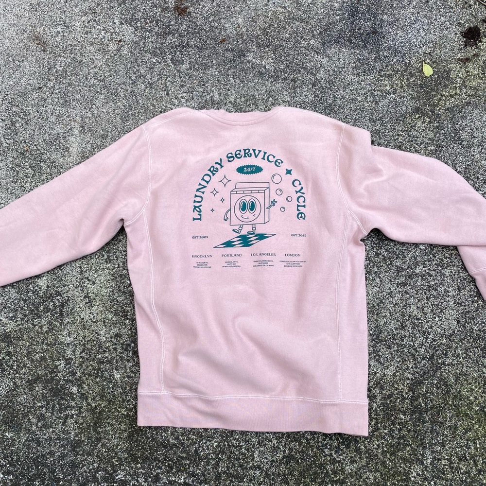 Independent Trading Company Crewneck Sweatshirt Pink Size Large